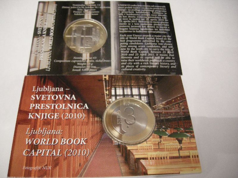 (afbeelding voor) 3 Euromunt Slovenië 2010 PROOF IN COINCARD
